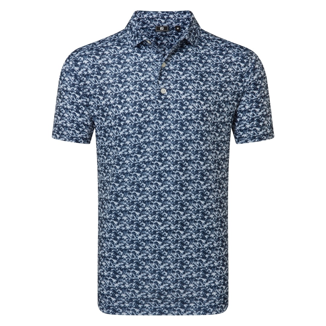 FootJoy Hidden Palm Lisle Pique - Navy/White