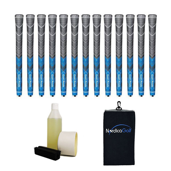 Golf Pride New Decade MultiCompound MCC Plus4 Midsize Blue 13 grep, klemme, væske, teip, håndklær
